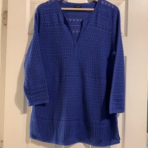 Talbots Bright Blue Fine Woven Sweater - Medium